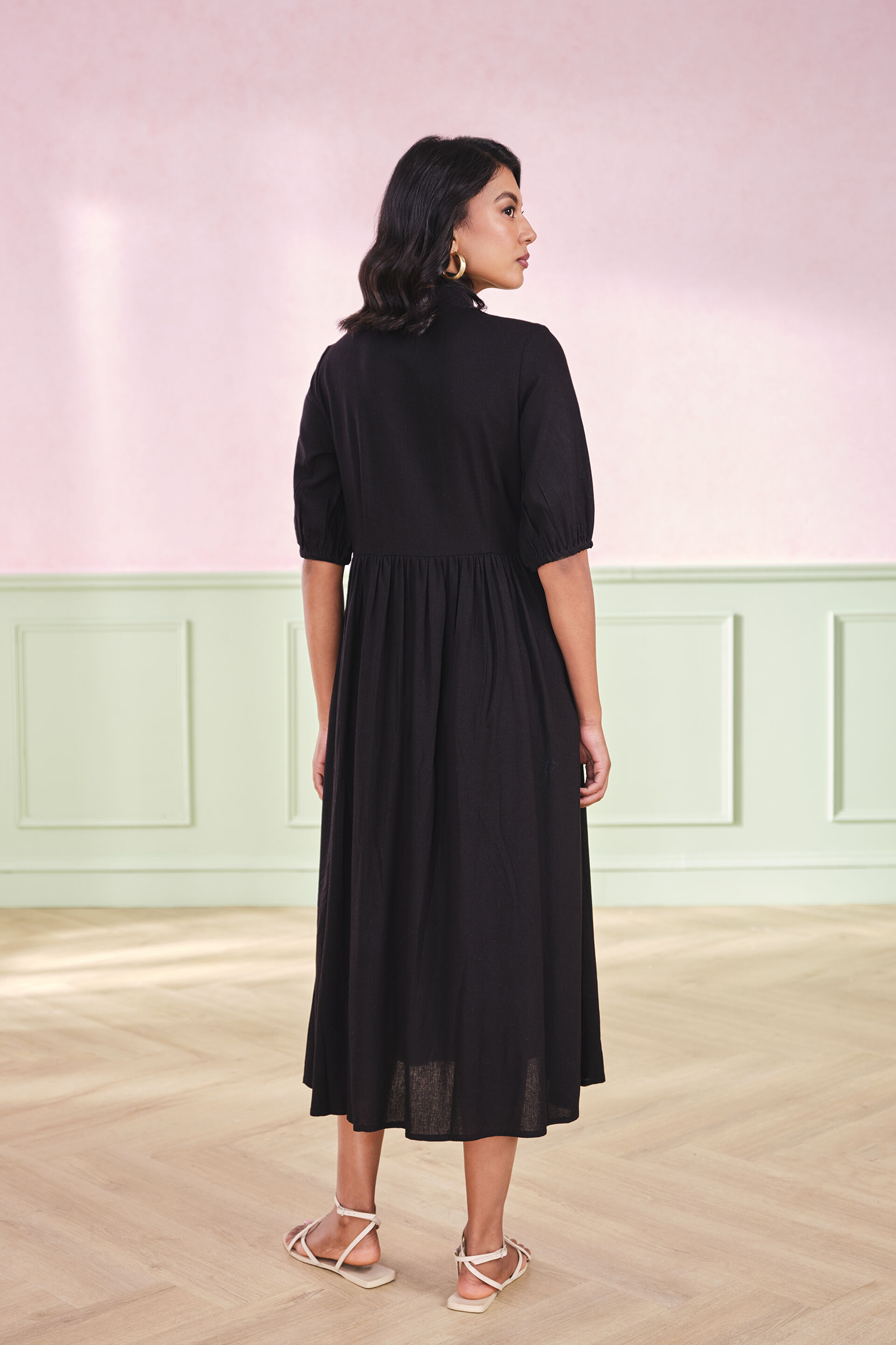 The Gala Viscose Blend Black Dress, Black, image 5